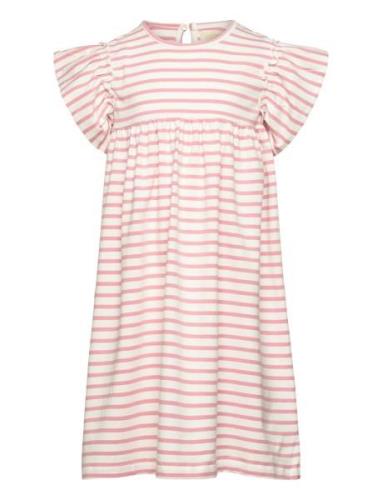 Dress Ss Stripe Creamie Pink