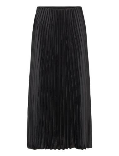 Satin Pleated Skirt Mango Black