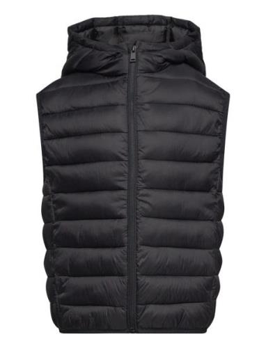 Quilted Gilet With Hood Mango Black