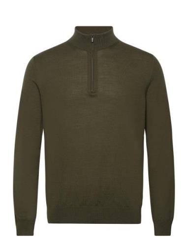 100% Merino Wool Sweater With Zip Collar Mango Khaki