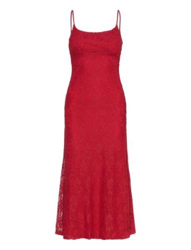Ruby Lace Midi Dress Bardot Red