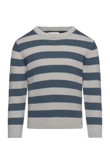 Striped Knit Sweater Mango Blue