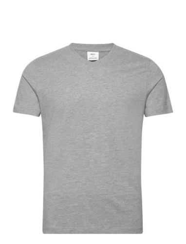 Basic Cotton V-Neck T-Shirt Mango Grey