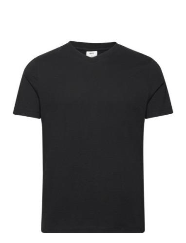 Basic Cotton V-Neck T-Shirt Mango Black
