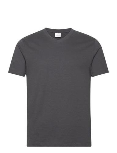 Basic Cotton V-Neck T-Shirt Mango Grey