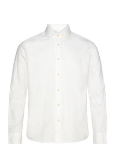 Slhregbond-Garment Dyed Shirt Ls Selected Homme White