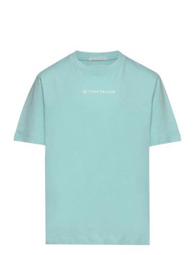 Regular Printed T-Shirt Tom Tailor Blue