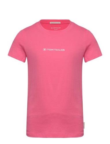 Printed Logo T-Shirt Tom Tailor Pink
