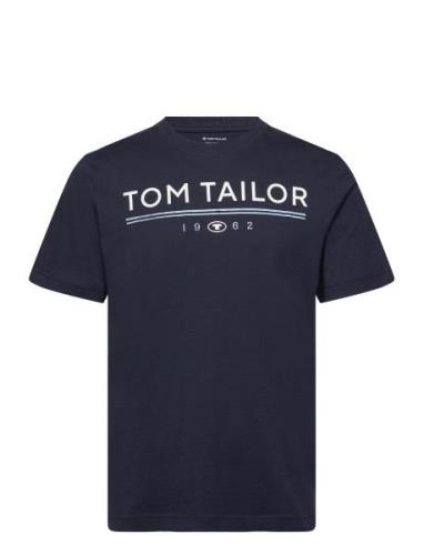 Printed T-Shirt Tom Tailor Navy