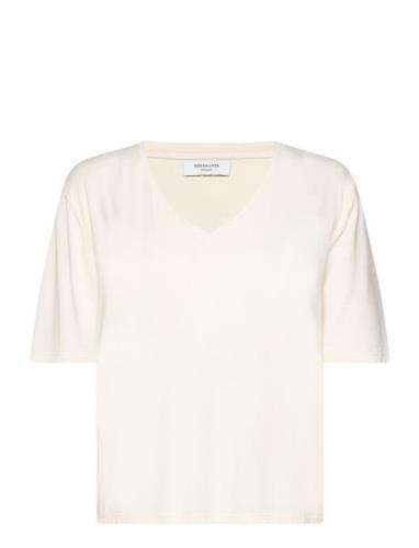 Rwbiarritz Ss V-Neck T-Shirt Rosemunde White