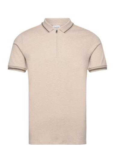 Slhslim-Toulouse Detail Ss Polo Noos Selected Homme Beige