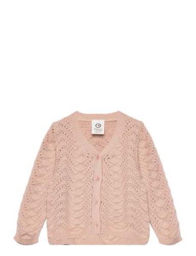 Knit Needle Out Cardigan Baby Müsli By Green Cotton Pink