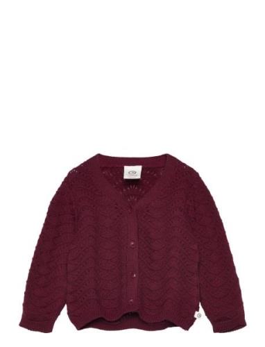 Knit Needle Out Cardigan Baby Müsli By Green Cotton Burgundy