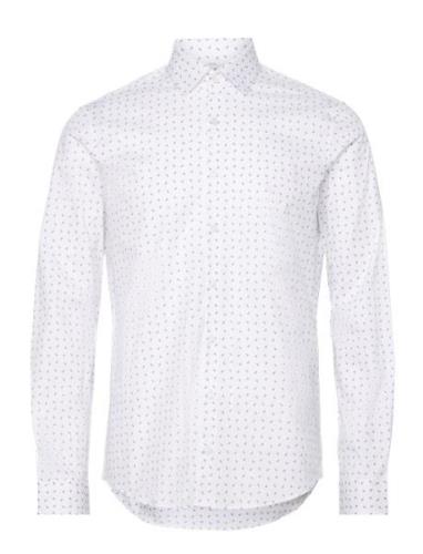 Twill 2 Color Print Shirt Calvin Klein White