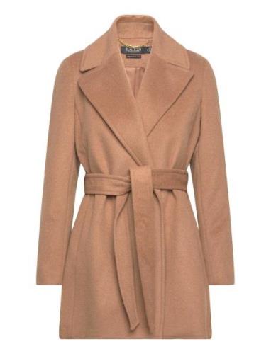 Wool-Blend Wrap Coat Lauren Ralph Lauren Brown
