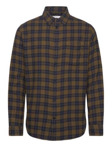 Loose Fit Checkered Shirt - Gots/Ve Knowledge Cotton Apparel Green