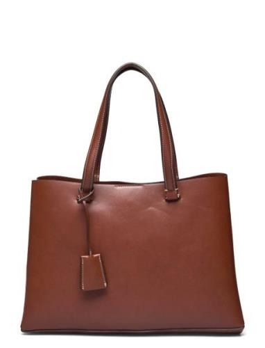 Shopper Bag With Dual Compartment Mango Brown