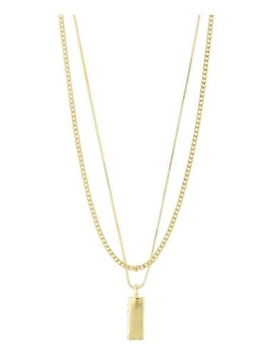 Star Recycled Necklace, 2-In-1 Set Pilgrim Gold