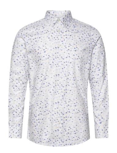Slhslimsoho-Ethan Aop Shirt Ls Selected Homme White