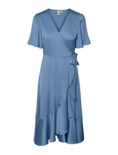 Yasthea 2/4 Midi Wrap Dress S. Noos YAS Blue