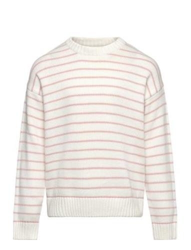 Striped Cotton-Blend Sweater Mango Cream