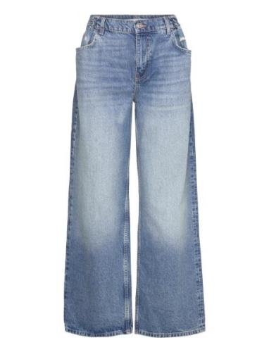 Loose Mid-Rise Wideleg Jeans Mango Blue