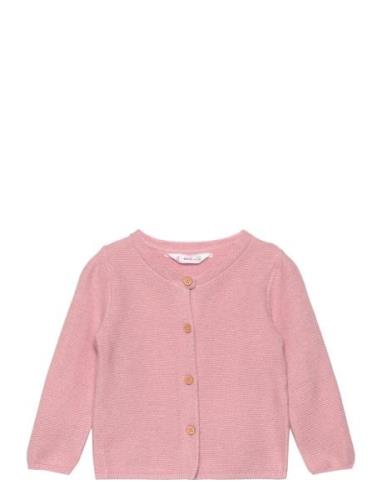 Button Knit Cardigan Mango Pink