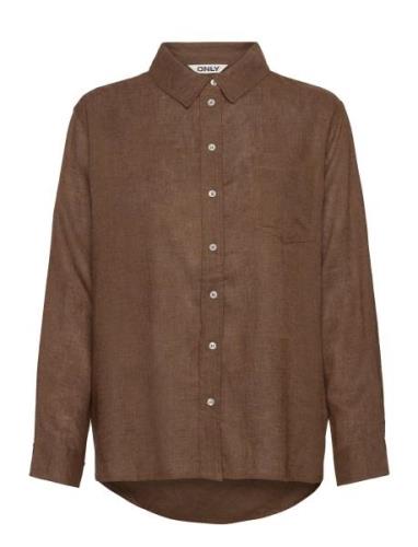 Onltokyo L/S Linen Blend Shirt Pnt Noos ONLY Brown