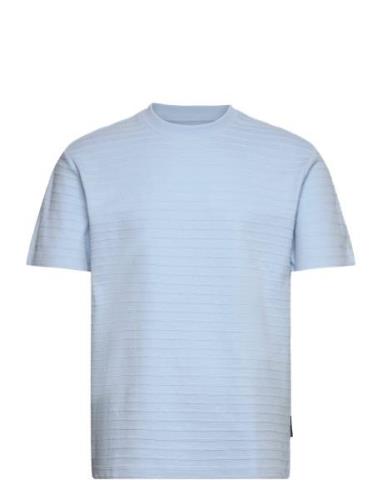 Relaxed Structured T-Shirt Tom Tailor Blue