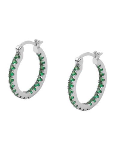 Lunar Earrings Silver/Green Large Mockberg Silver