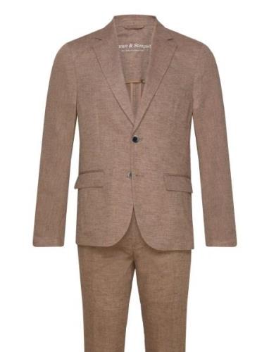 Bs Pollino Classic Fit Suit Set Bruun & Stengade Brown