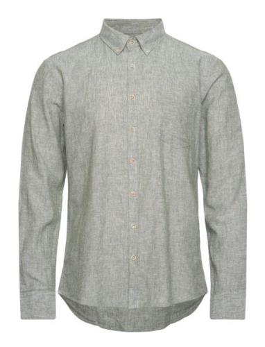 Cotton/Linen Shirt L/S Lindbergh Green