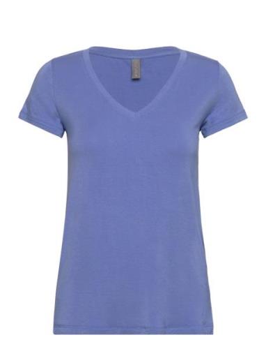 Cupoppy V-Neck T-Shirt Culture Blue