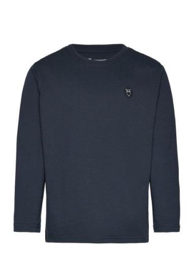 Regular Fit Badge Long Sleeved - Go Knowledge Cotton Apparel Navy