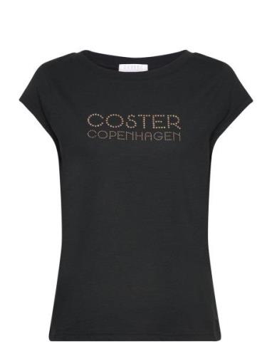 T-Shirt With Coster Logo In Studs - Coster Copenhagen Black