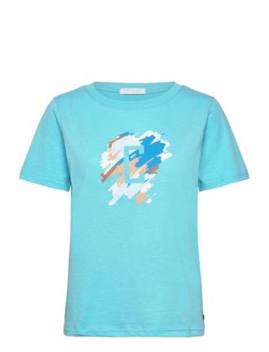 T-Shirt With Paint Mix - Mid Sleeve Coster Copenhagen Blue