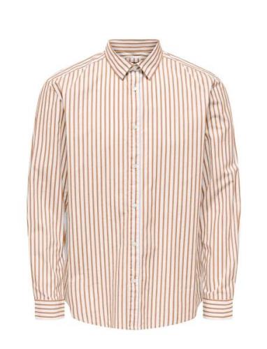 Onscape L/S Stripe Reg Shirt Fw ONLY & SONS White