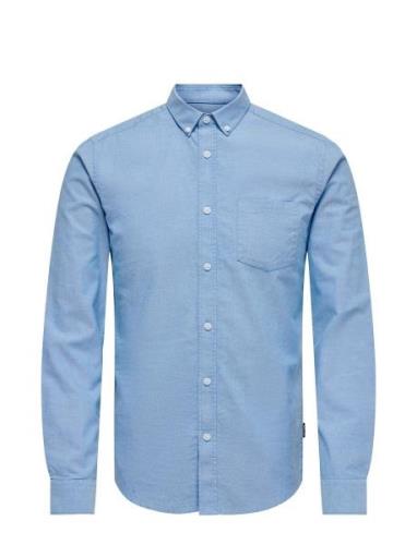 Onsremy Ls Reg Wash Oxford Shirt ONLY & SONS Blue