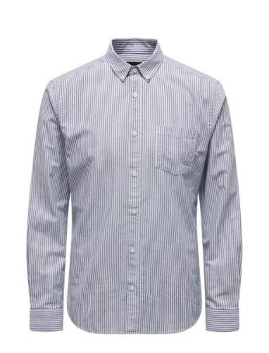Onsremy Ls Reg Wash Stripe Oxford Shirt ONLY & SONS Blue