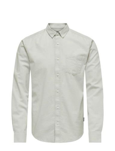 Onsremy Ls Reg Wash Oxford Shirt ONLY & SONS Grey