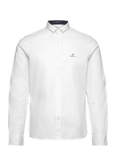 D1. Slim Micro Print Oxford Shirt GANT White