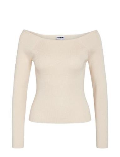 Nmjaz Ls Offshoulder Knit Top Fwd Lab 2 NOISY MAY Cream