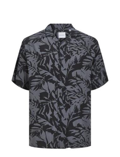 Jjguru Monochrome Aop Resort Shirt Ss Jack & J S Grey