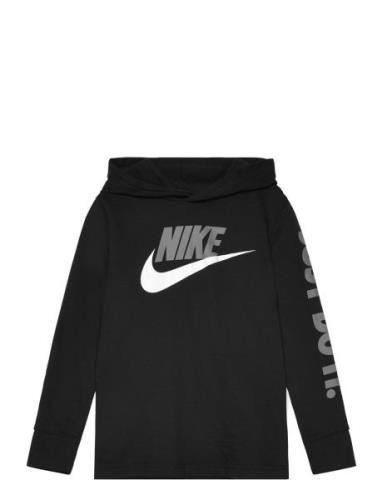 B Nsw Futura Hooded Ls Tee Nike Black