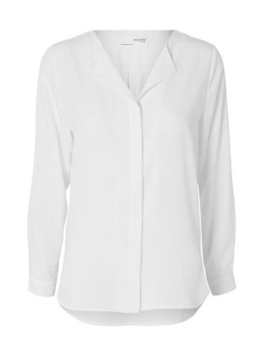 Slfsim -Dynella Ls Shirt O Selected Femme White