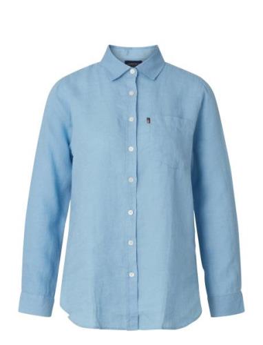 Isa Linen Shirt Lexington Clothing Blue
