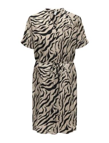 Carnova Life Ss V-Neck Blk Dress ONLY Carmakoma Cream