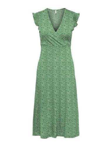 Onlmay Life S/L Wrap Midi Dress Jrs Noos ONLY Green