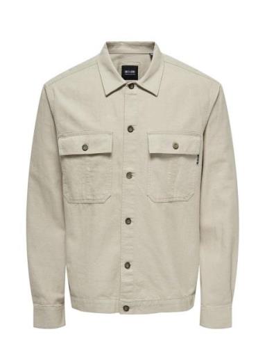 Onskennet Ls Linen Overshirt Noos ONLY & SONS Beige