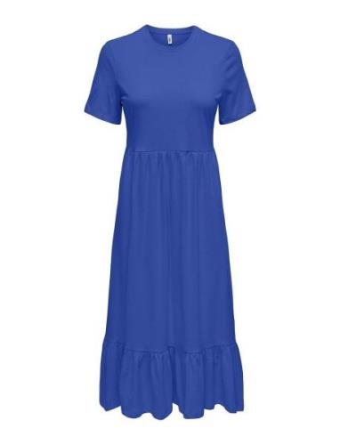 Onlmay Life S/S Peplum Calf Dress Jrs ONLY Blue